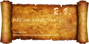 Róna Vitális névjegykártya